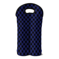 Navy And Black Buffalo Plaid Print Double Neoprene Wine Tote