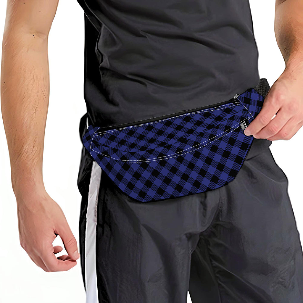 Navy And Black Buffalo Plaid Print Fanny Pack