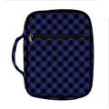 Navy And Black Buffalo Plaid Print Front Pocket Bible Bag