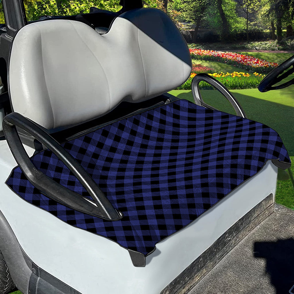 Navy And Black Buffalo Plaid Print Golf Cart Seat Cover