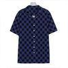 Navy And Black Buffalo Plaid Print Hawaiian Shirt