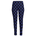 Navy And Black Buffalo Plaid Print High-Waisted Pocket Leggings