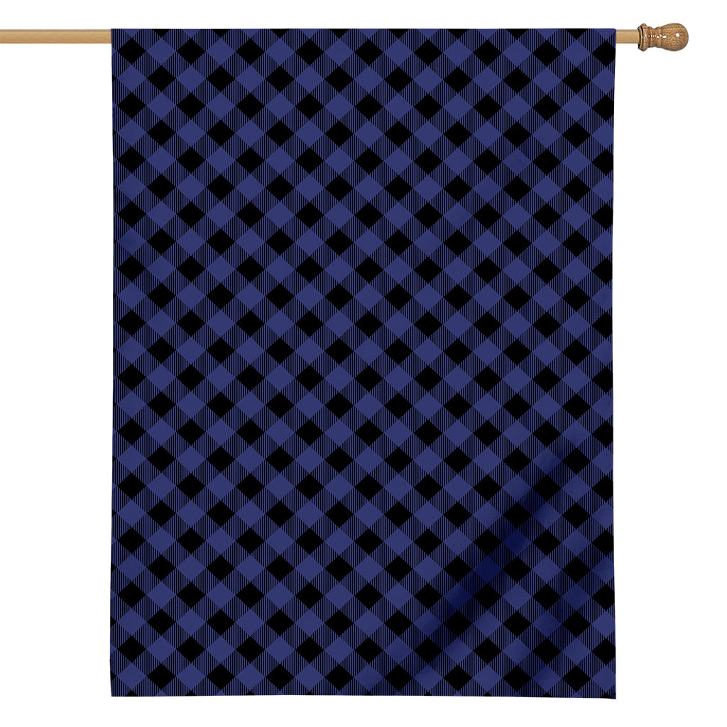Navy And Black Buffalo Plaid Print House Flag