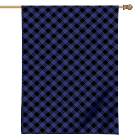 Navy And Black Buffalo Plaid Print House Flag