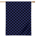 Navy And Black Buffalo Plaid Print House Flag