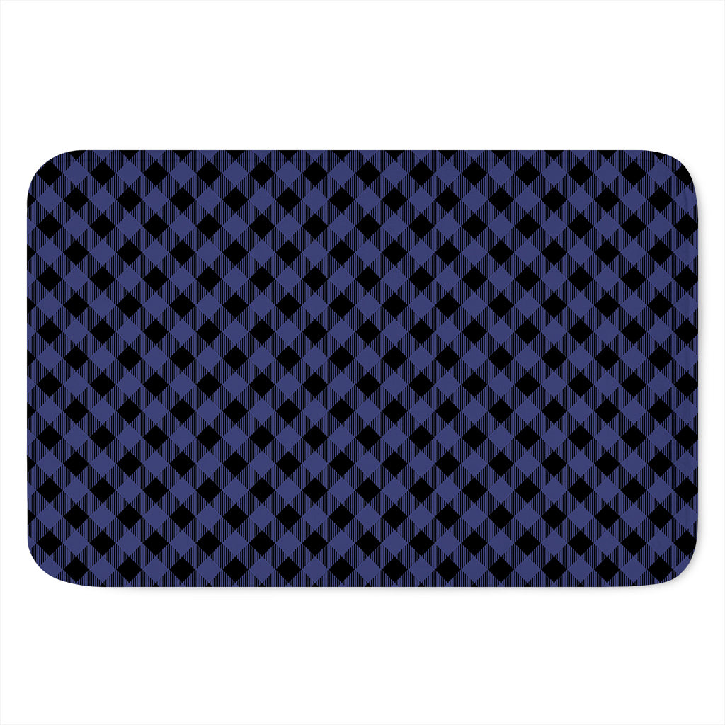Navy And Black Buffalo Plaid Print Indoor Door Mat