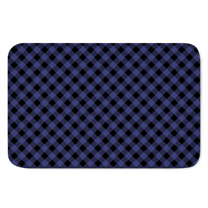 Navy And Black Buffalo Plaid Print Indoor Door Mat