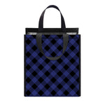 Navy And Black Buffalo Plaid Print Insulated Lunch Tote