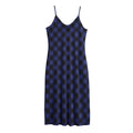 Navy And Black Buffalo Plaid Print Jersey Midi Cami Dress
