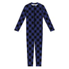 Navy And Black Buffalo Plaid Print Jumpsuit