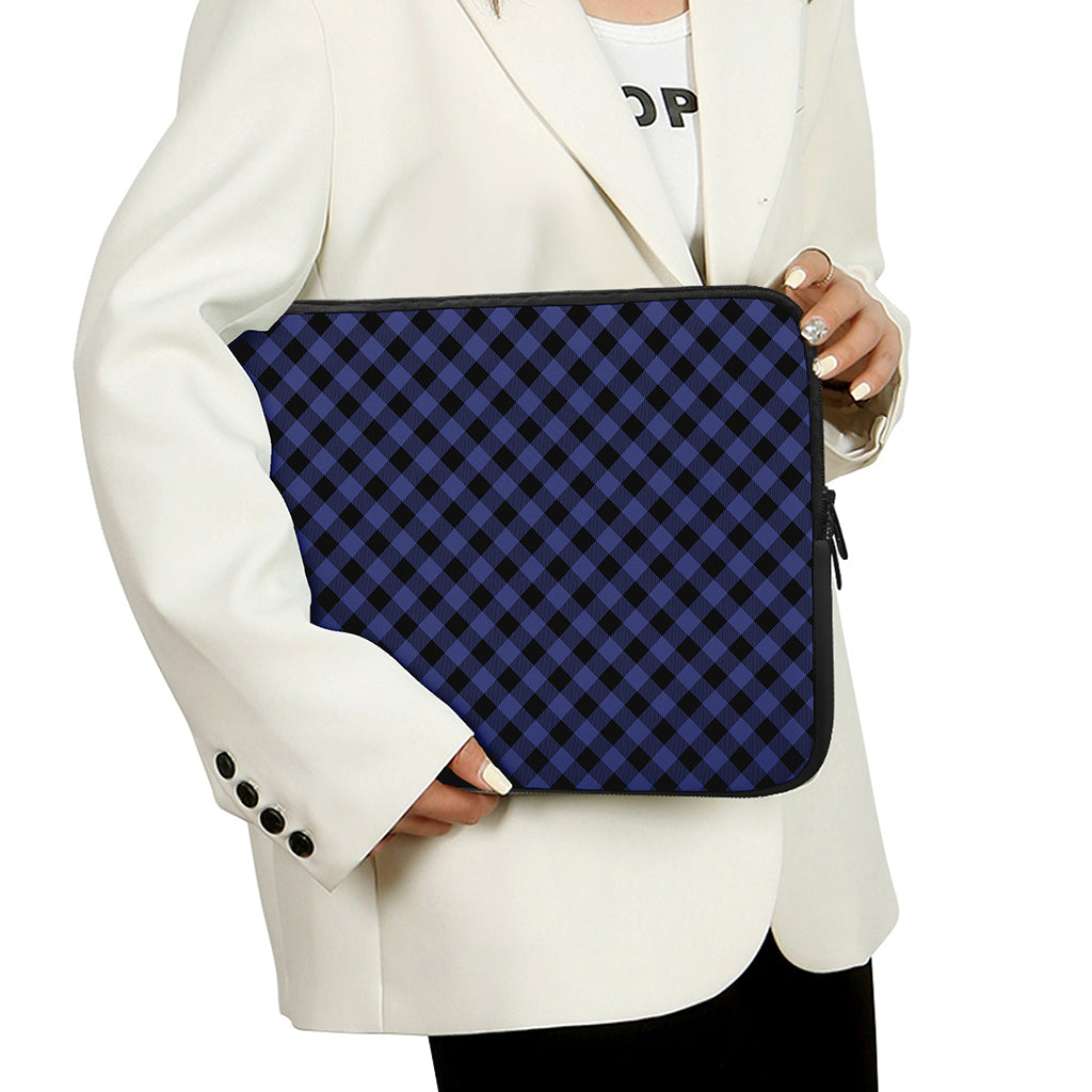 Navy And Black Buffalo Plaid Print Laptop Sleeve