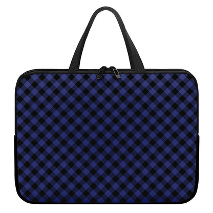 Navy And Black Buffalo Plaid Print Laptop Sleeve With Handle