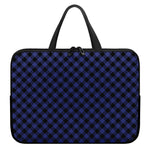 Navy And Black Buffalo Plaid Print Laptop Sleeve With Handle