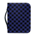 Navy And Black Buffalo Plaid Print Leather Bible Cover
