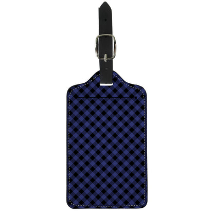 Navy And Black Buffalo Plaid Print Luggage Tag