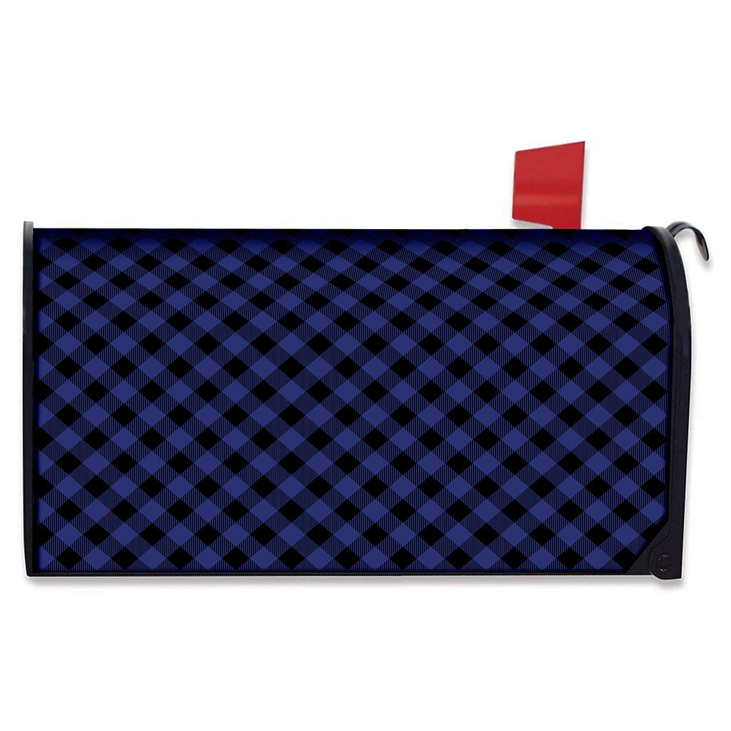 Navy And Black Buffalo Plaid Print Mailbox Cover
