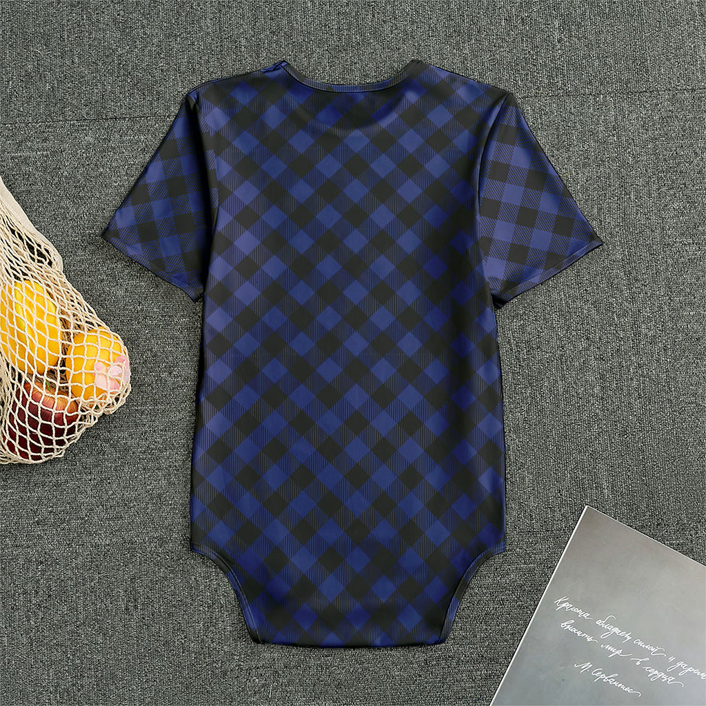 Navy And Black Buffalo Plaid Print Men's Bodysuit