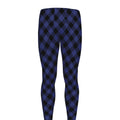 Navy And Black Buffalo Plaid Print Men's Leggings