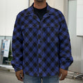 Navy And Black Buffalo Plaid Print Men's Shirt Jacket