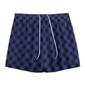Navy And Black Buffalo Plaid Print Mesh Shorts