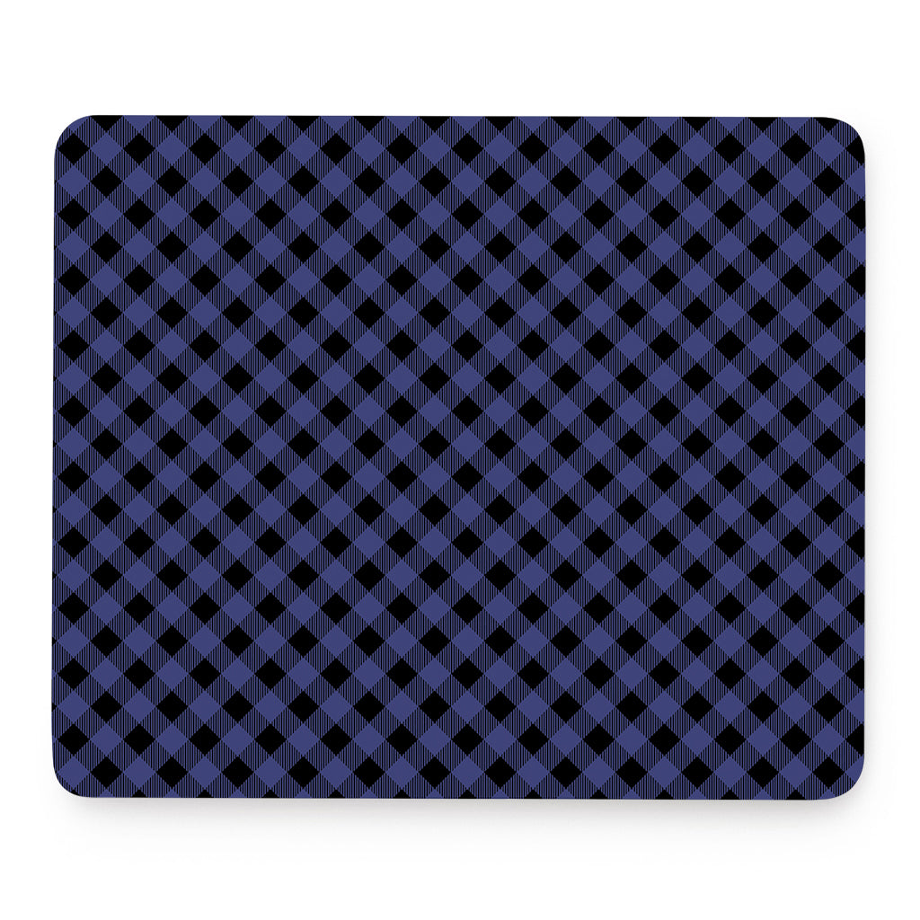 Navy And Black Buffalo Plaid Print Mouse Pad