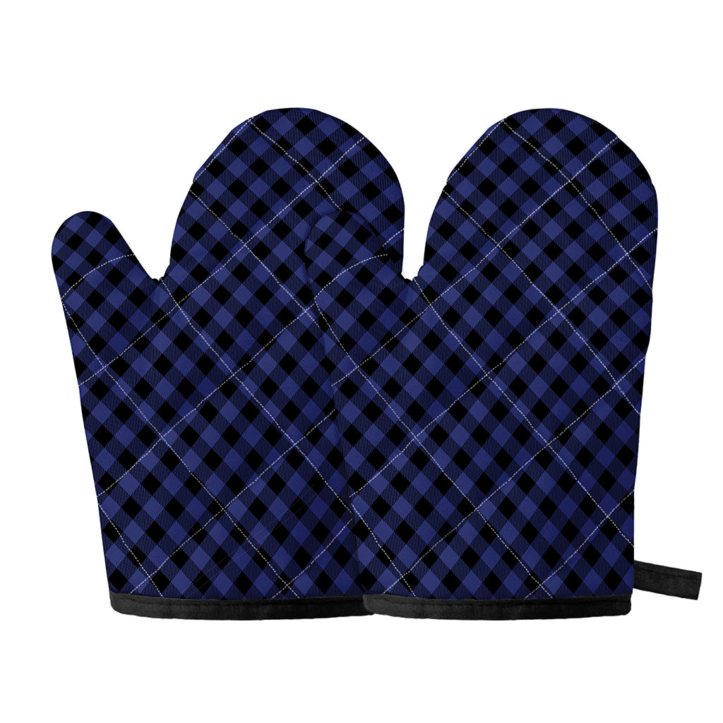 Navy And Black Buffalo Plaid Print Oven Mitts