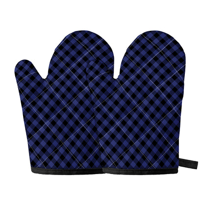 Navy And Black Buffalo Plaid Print Oven Mitts