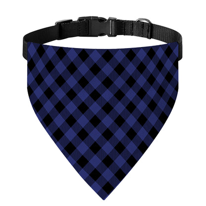 Navy And Black Buffalo Plaid Print Over The Collar Dog Bandana