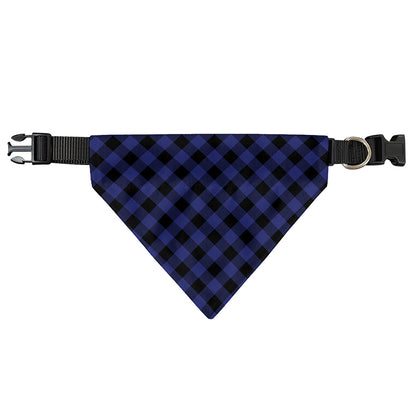 Navy And Black Buffalo Plaid Print Over The Collar Dog Bandana