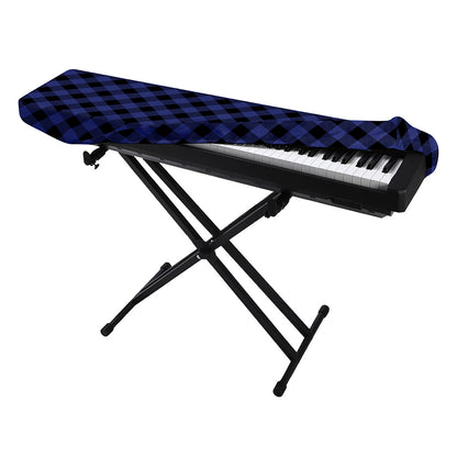 Navy And Black Buffalo Plaid Print Piano Keyboard Cover