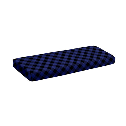 Navy And Black Buffalo Plaid Print Piano Keyboard Cover