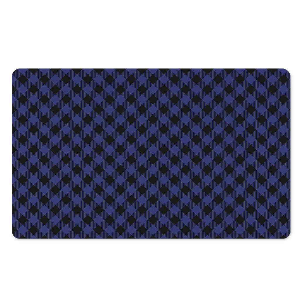 Navy And Black Buffalo Plaid Print Polyester Doormat