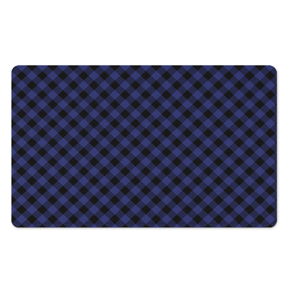 Navy And Black Buffalo Plaid Print Polyester Doormat