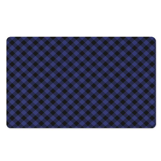Navy And Black Buffalo Plaid Print Polyester Doormat