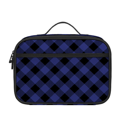 Navy And Black Buffalo Plaid Print Portable Lunch Bag