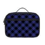 Navy And Black Buffalo Plaid Print Portable Lunch Bag