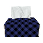 Navy And Black Buffalo Plaid Print Rectangle Tissue Box Cover