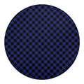 Navy And Black Buffalo Plaid Print Round Blanket