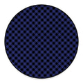 Navy And Black Buffalo Plaid Print Round Floor Mat