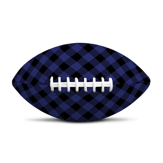 Navy And Black Buffalo Plaid Print Rugby Ball
