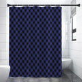 Navy And Black Buffalo Plaid Print Shower Curtain