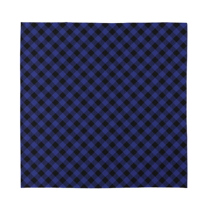 Navy And Black Buffalo Plaid Print Silk Bandana
