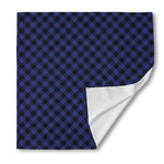 Navy And Black Buffalo Plaid Print Silk Bandana