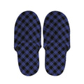 Navy And Black Buffalo Plaid Print Slippers