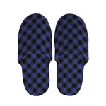 Navy And Black Buffalo Plaid Print Slippers