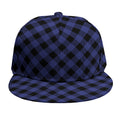 Navy And Black Buffalo Plaid Print Snapback Cap
