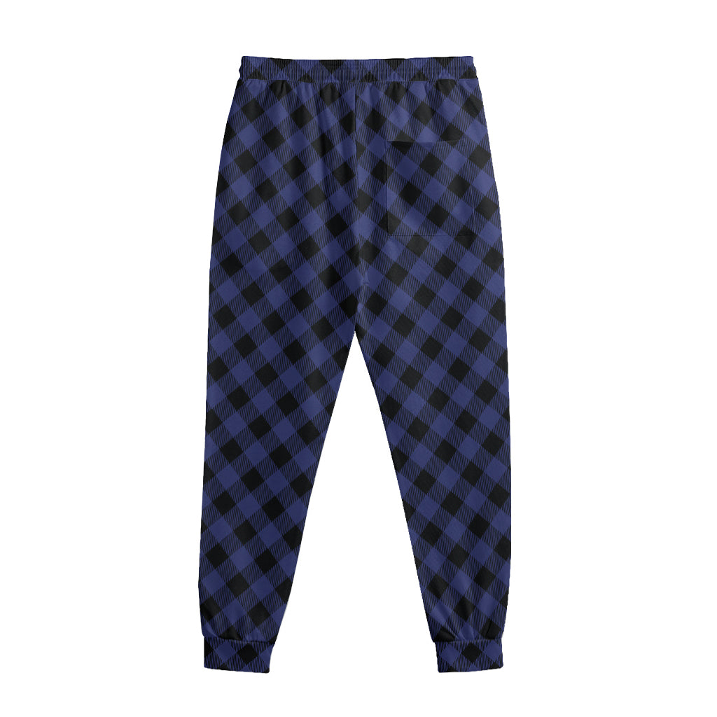 Navy And Black Buffalo Plaid Print Sweatpants