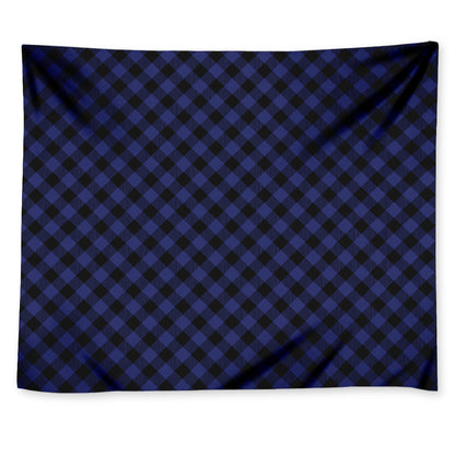 Navy And Black Buffalo Plaid Print Tapestry