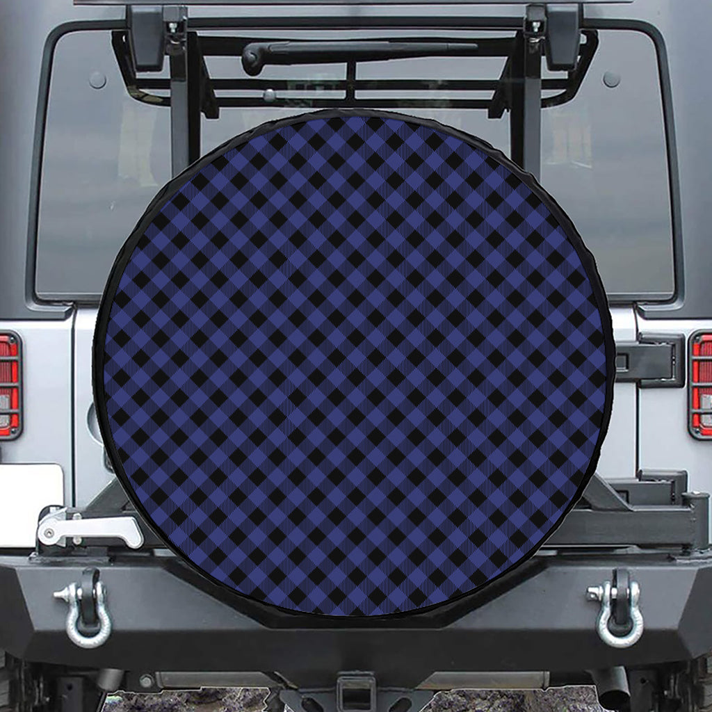Navy And Black Buffalo Plaid Print Tire Cover
