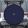 Navy And Black Buffalo Plaid Print Tire Cover With Camera Hole